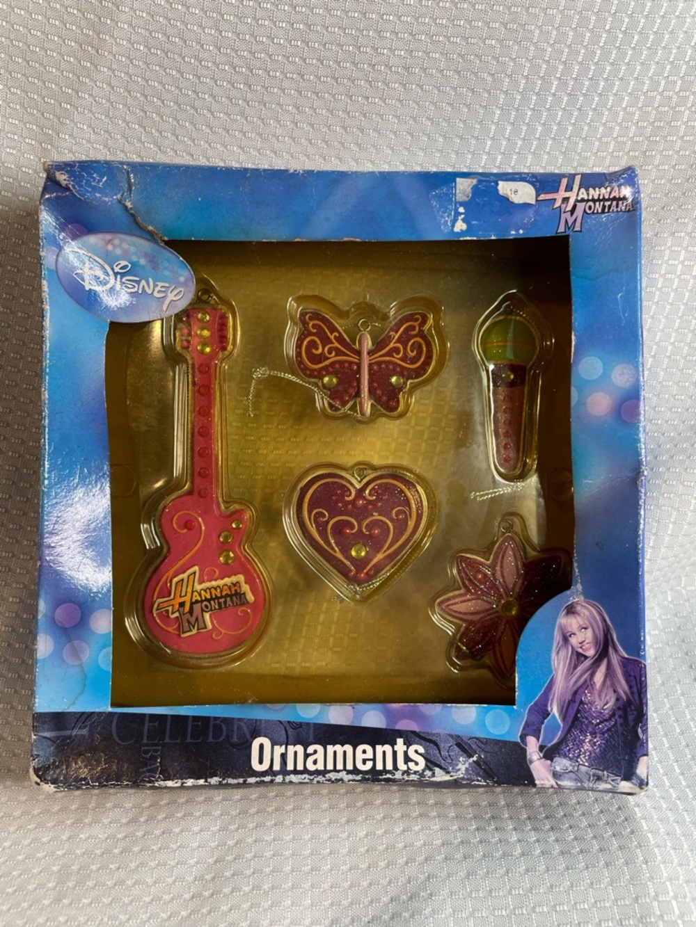 Disney Stage Pass Hannah Montana Collectible Christmas Ornaments, New in Box